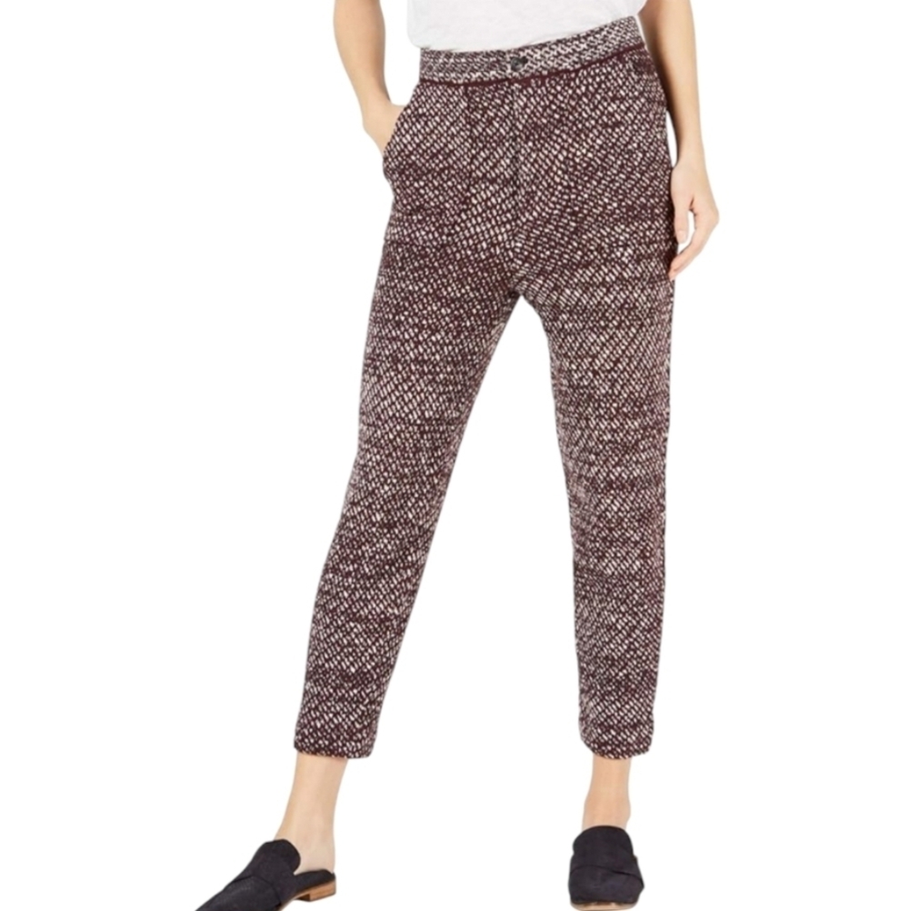 Free People Front/Back Pockets High Rise Knit Print Pants XS